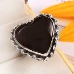 Black Onyx Size US 10 925 Sterling Silver Ring (REXT87-35)