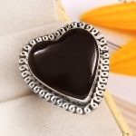 Black Onyx Size US 10 925 Sterling Silver Ring (REXT87-36)