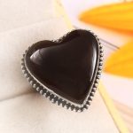 Black Onyx Size US 7 925 Sterling Silver Ring (REXT87-17)