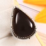 Black Onyx Size US 10 925 Sterling Silver Ring (REXT87-63)