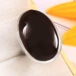 Black Onyx Size US 11 925 Sterling Silver Ring (REXT87-82)
