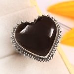 Black Onyx Size US 9 925 Sterling Silver Ring (REXT87-29)