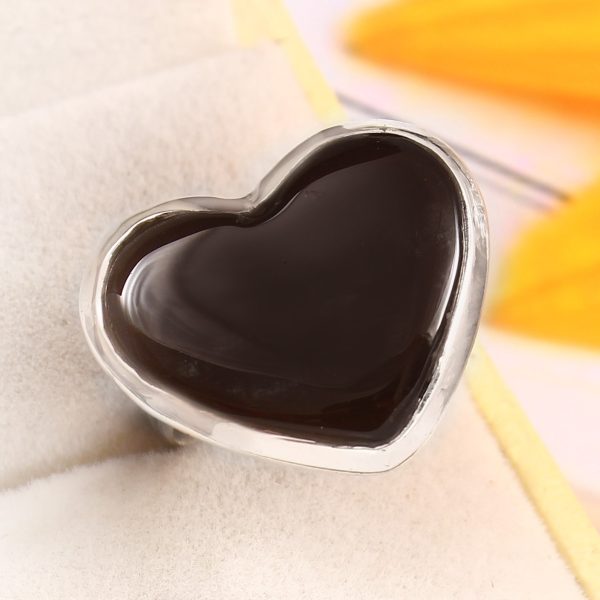 Black Onyx Size US 6 925 Sterling Silver Ring (REXT87-91)