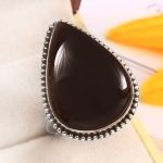 Black Onyx Size US 10 925 Sterling Silver Ring (REXT87-43)