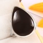 Black Onyx Size US 11 925 Sterling Silver Ring (REXT87-83)