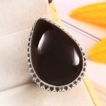 Black Onyx Size US 12 925 Sterling Silver Ring (REXT87-57)