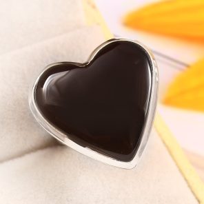 Black Onyx Size US 8 925 Sterling Silver Ring (REXT87-80)