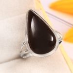 Black Onyx Size US 10 925 Sterling Silver Ring (REXT87-71)