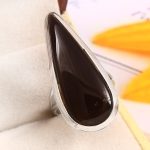 Black Onyx Size US 5 925 Sterling Silver Ring (REXT87-94)
