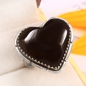 Black Onyx Size US 11 925 Sterling Silver Ring (REXT87-60)