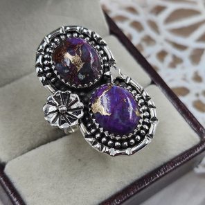 Purple Mohave Turquoise 925 Sterling Silver Ring (REXT84-4)