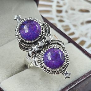 Purple Mohave Turquoise 925 Sterling Silver Ring (REXT82-4)