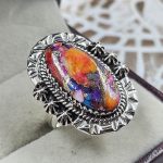 Pink Dahlia Turquoise 925 Sterling Silver Ring (REXT83-3)