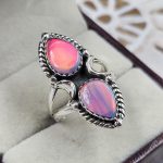 Aurora Opal Southwest Style 925 Sterling Silver Ring (REXT86-10)