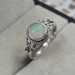 Dainty Ethiopian Opal 925 Sterling Silver Ring (REXT88-20)