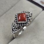Dainty Coral 925 Sterling Silver Ring (REXT88-3)