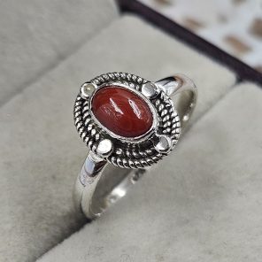 Dainty Coral 925 Sterling Silver Ring (REXT88-2)
