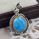 Fox Mines Turquoise 1.25" 925 Sterling Silver Pendant (REXT89-7)