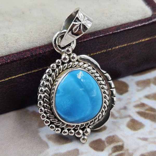 Fox Mines Turquoise 1.25" 925 Sterling Silver Pendant (REXT89-7)