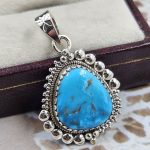 Fox Mines Turquoise 1.25" 925 Sterling Silver Pendant (REXT89-6)