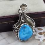 Fox Mines Turquoise 1.25" 925 Sterling Silver Pendant (REXT89-5)
