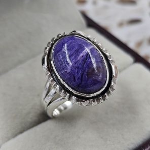 Charoite 925 Sterling Silver Ring (REXT90-3)