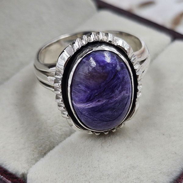 Charoite 925 Sterling Silver Ring (REXT90-3) - Image 2