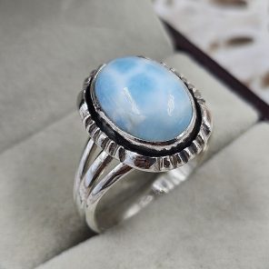 Larimar 925 Sterling Silver Ring (REXT90-1)