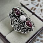 Purple Oyster & Pink Queen Conch 925 Sterling Silver Ring (REXT89-2)