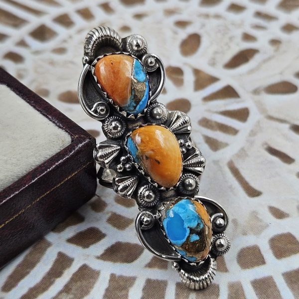 Spiny Oyster Turquoise 925 Sterling Silver Ring (REXT91-2) - Image 2