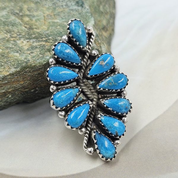 Kingman Turquoise 925 Sterling Silver Ring (REXT36-146)