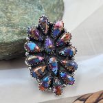 Pink Dahlia Turquoise 925 Sterling Silver Ring (REXT91-4)