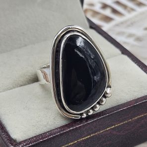 Black Onyx 925 Sterling Silver Ring (REXT93-3)