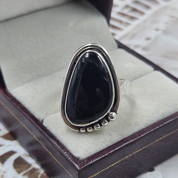 Black Onyx 925 Sterling Silver Ring (REXT93-3) - Image 2