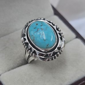 Arizona Turquoise 925 Sterling Silver Ring (REXT94-1)
