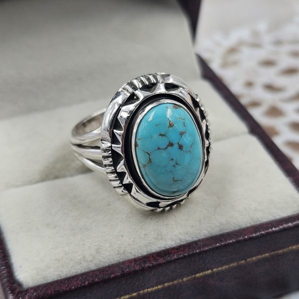 Arizona Turquoise 925 Sterling Silver Ring (REXT94-1) - Image 2