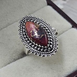 Pink Blossom Oyster 925 Sterling Silver Ring (REXT93-18)