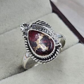 Pink Blossom Oyster 925 Sterling Silver Ring (REXT93-21)