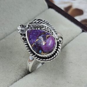 Purple Mohave Turquoise 925 Sterling Silver Ring (REXT93-10)