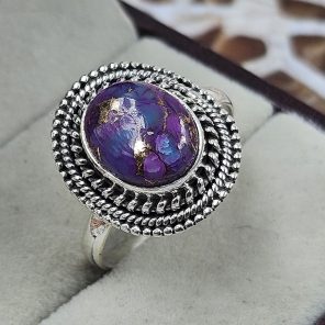 Purple Mohave Turquoise 925 Sterling Silver Ring (REXT93-9)