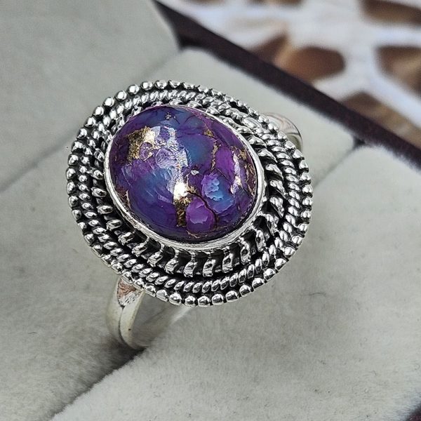 Purple Mohave Turquoise 925 Sterling Silver Ring (REXT93-9)