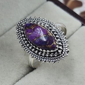 Purple Mohave Turquoise 925 Sterling Silver Ring (REXT93-8)