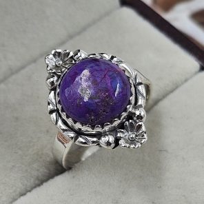 Purple Mohave Turquoise 925 Sterling Silver Ring (REXT93-7)