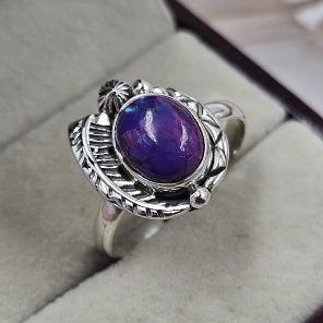 Purple Mohave Turquoise 925 Sterling Silver Ring (REXT93-5)
