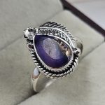 Purple Rose Dahlia 925 Sterling Silver Ring (REXT94-17)