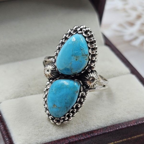 Mohave Turquoise 925 Sterling Silver Ring (REXT95-6) - Image 2