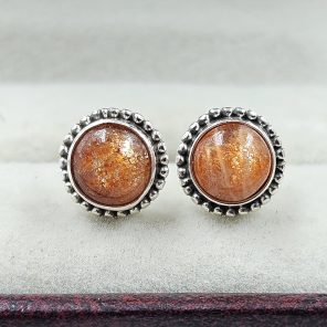 Sunstone 925 Sterling Silver Stud Earring (REXT95-14)