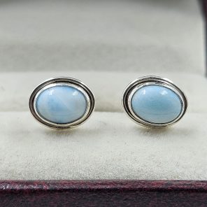 Larimar 925 Sterling Silver Stud Earring (REXT95-11)