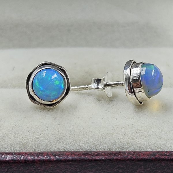 Ethiopian Opal 925 Sterling Silver Stud Earring (REXT95-9) - Image 2