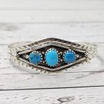 Kingman Turquoise 925 Sterling Silver Bangle Cuff (REXT97-7)